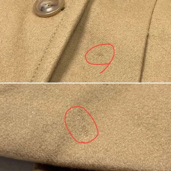 VTG J.Crew Double Breasted Pea Coat Camel Tan Wool Thinsulate Insulated Womens M - Picture 11 of 11
